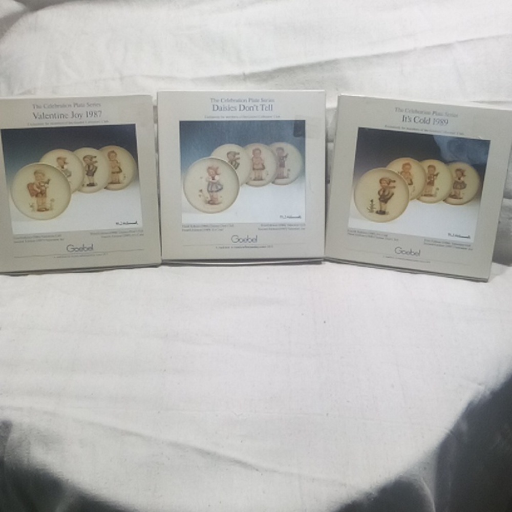 M.J. HUMMEL THE CELEBRATION  PLATE SERIES 3 PIECES